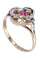 Bague 54 BAGUE TRÈFLE ART NOUVEAU RUBIS DIAMANTS 58 Facettes 073181