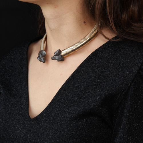 Collier Collier tubogas et bélier vermeil 58 Facettes N23CL1656