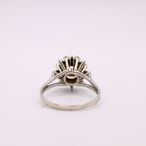 Bague Bague Marguerite diamant perle de culture 58 Facettes