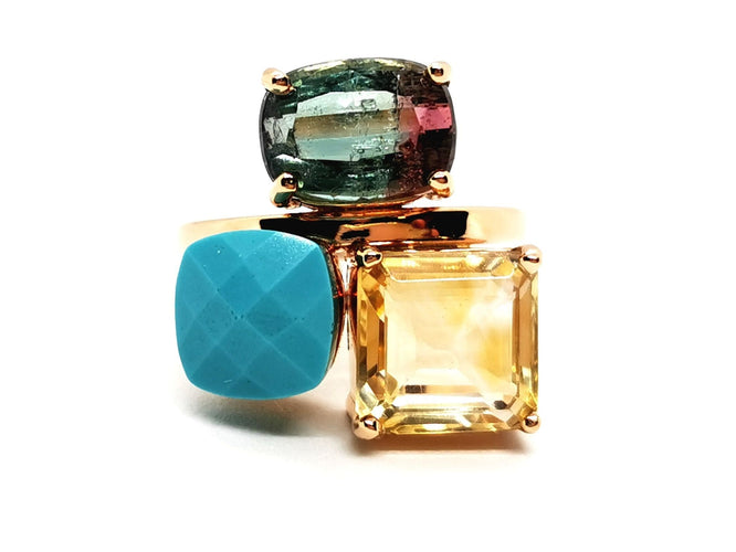 Bague 59 Bague Or rose Quartz Lemon 58 Facettes 1597496CD