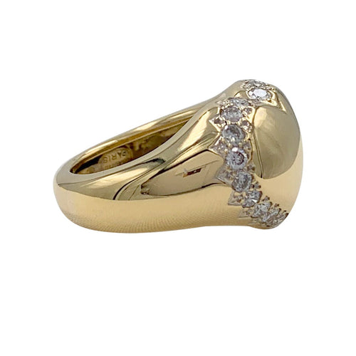 Bague 54 Bague Chaumet, "Chevalière Coeur", or jaune, diamants. 58 Facettes 32137