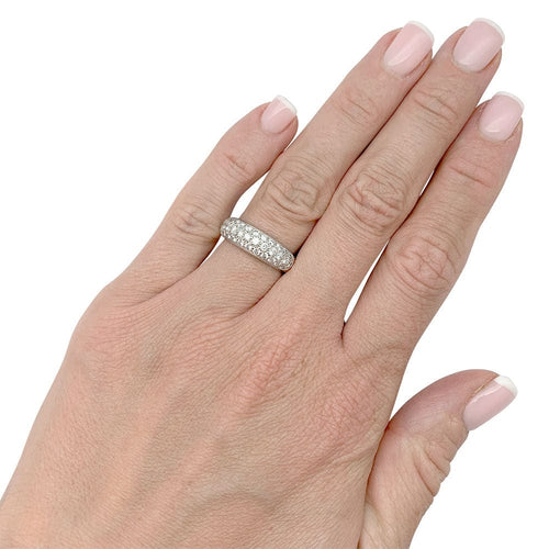 Bague 49 Bague jonc en or blanc, diamants. 58 Facettes 31460