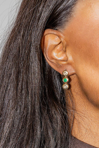 Boucles d'oreilles Boucles d'oreilles Pendantes Or jaune Emeraude 58 Facettes 2551622CN