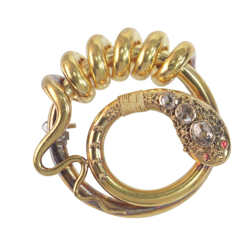 Broche Broche serpent, diamants, rubis 58 Facettes 23009-0010