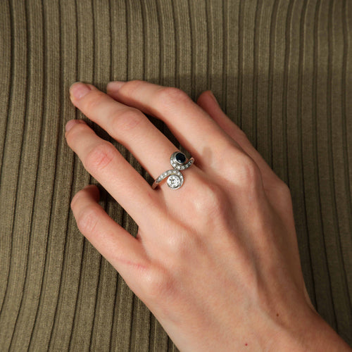Bague BAGUE "TOI & MOI" DIAMANT & SAPHIR 58 Facettes BO/220094