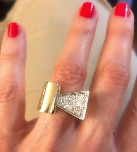 Bague Bague Tank platine et diamant 1950 58 Facettes 0