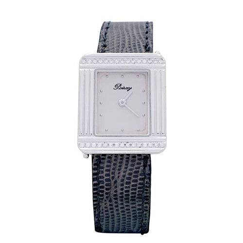 Montre Montre Poiray, "Ma Première", acier et diamants sur cuir. 58 Facettes 32519