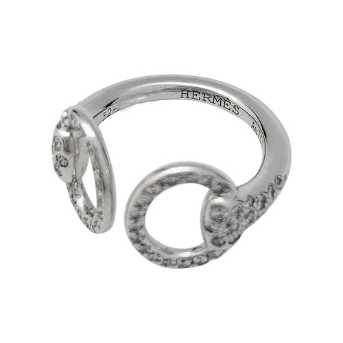 Bague 52 Bague Hermès, "Nausicaa", or blanc, diamants. 58 Facettes 30843