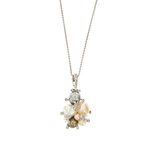 Collier Collier pendentif perles et diamants 58 Facettes 32493