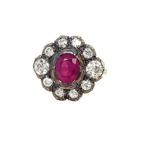 Bague 53 Bague Or rose Argent Diamants Rubis 58 Facettes