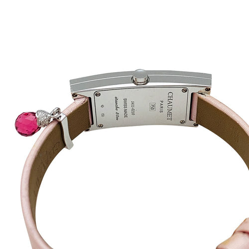 Montre Montre Chaumet "Frisson" en or blanc, diamants, nacre et tourmaline. 58 Facettes 30621