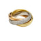 Bague 48 Bague Cartier, modèle "Trinity" 3 ors, diamants. 58 Facettes 30848
