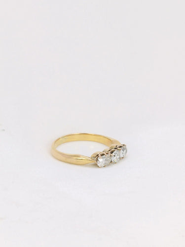 Bague 54.5 Bague Or jaune 3 Diamants 58 Facettes J151
