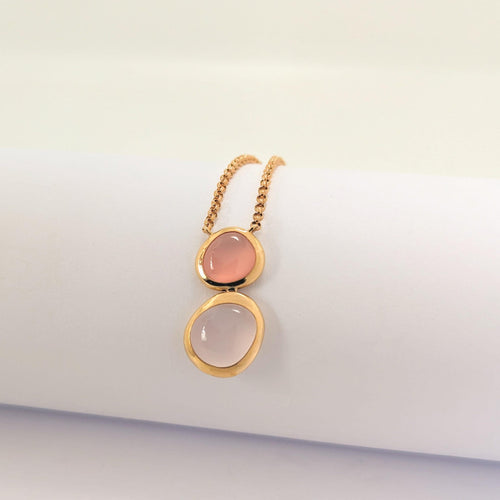 Collier Fred - Collier Belles Rives or rose quartz et rhodochrosite 58 Facettes 25613