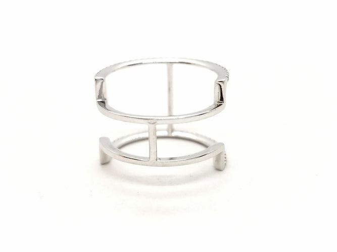 Bague 53 Bague Graphique Or blanc Diamant 58 Facettes 578789RV