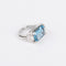 Bague Bague or gris aigue marine et diamants 58 Facettes