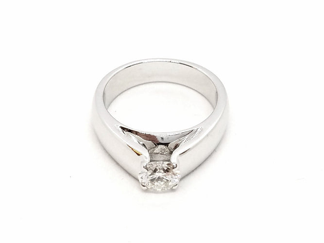 Bague 54 Bague Solitaire Or blanc Diamant 58 Facettes 578738RV