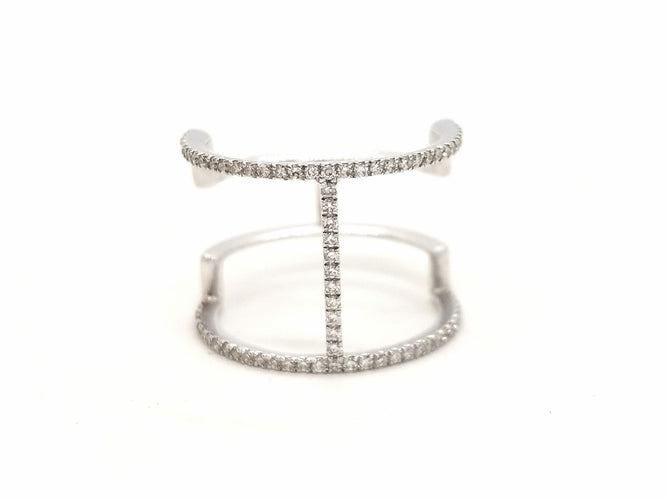 Bague 53 Bague Graphique Or blanc Diamant 58 Facettes 578789RV