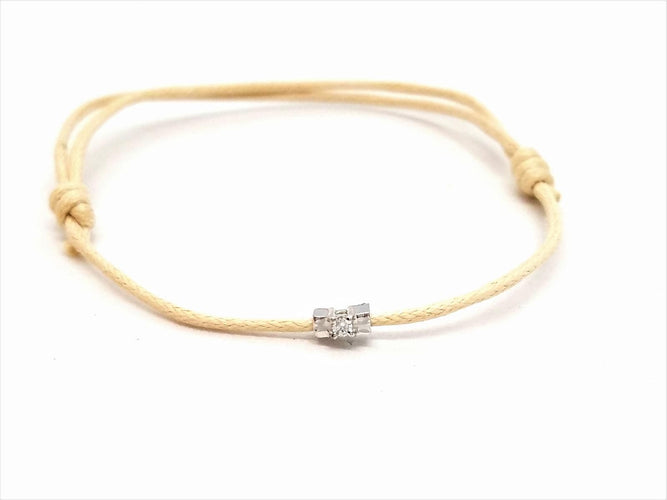 Bracelet Bracelet Cordon Or blanc Diamant 58 Facettes 578832RV