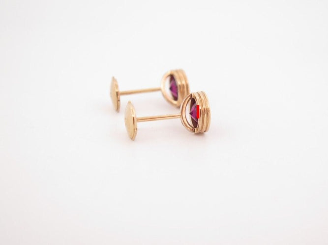 Boucles d'oreilles boucles d'oreilles POIRAY puces lolita rhodolite or 18k 58 Facettes 255878