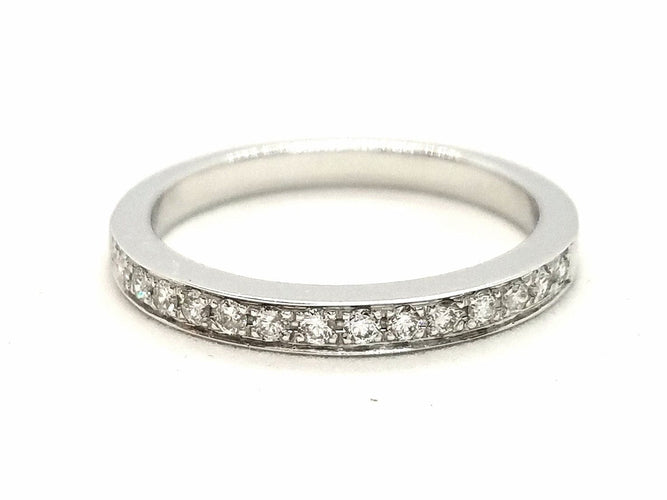 Bague 53 Bague Demie alliance Or blanc Diamant 58 Facettes 578766RV