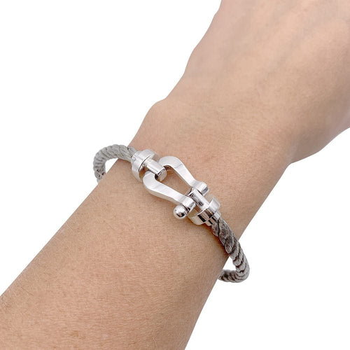 Bracelet Bracelet Fred, "Force 10", en or blanc et acier. 58 Facettes 33214