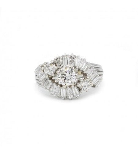 Bague 53 / Blanc/Gris / Platine 950 Bague Platine Et Diamants 58 Facettes 220171R
