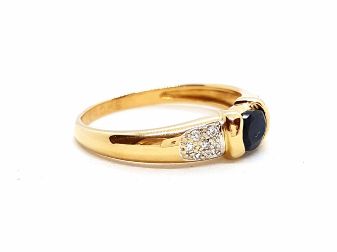 Bague 53 Bague Or jaune Saphir 58 Facettes 06508CD