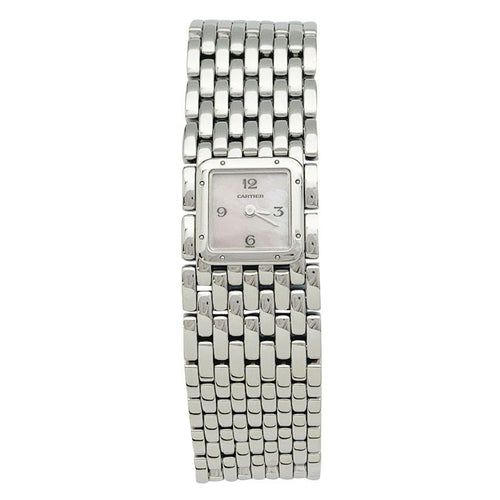 Montre Montre Cartier "Panthère ruban" en acier et nacre. 58 Facettes 31836