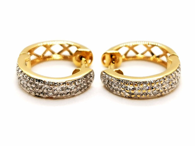 Boucles d'oreilles Boucles d'oreilles Créoles Or jaune Diamant 58 Facettes 1740874CN