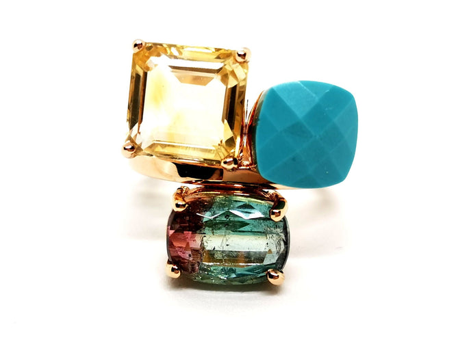 Bague 59 Bague Or rose Quartz Lemon 58 Facettes 1597496CD
