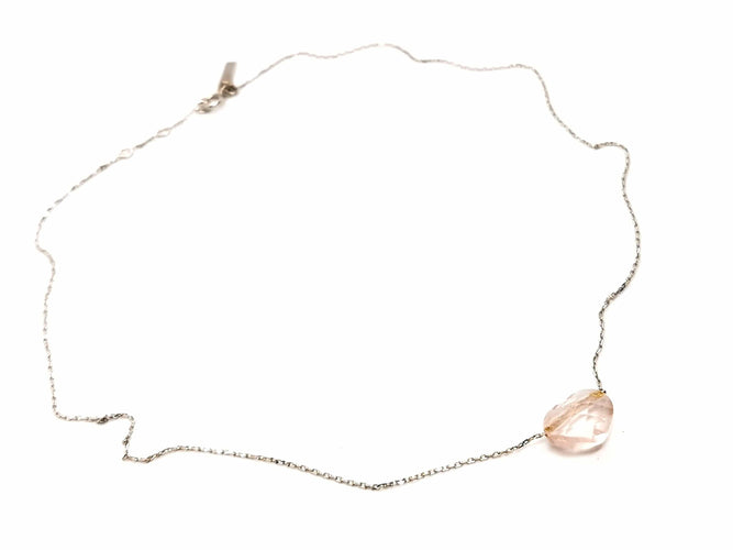 Collier Morganne Bello Collier Coeur Or blanc Quartz 58 Facettes 1626354CN