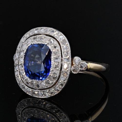 Bague 53 Bague saphir et diamants double rang ancienne 58 Facettes 21-151-53