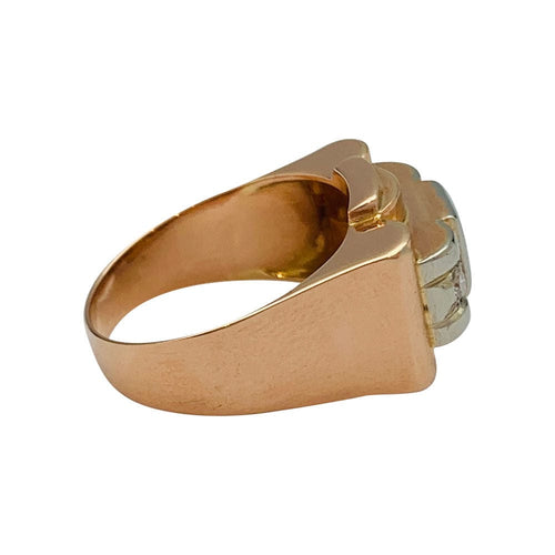 Bague 54 Bague tank or rose, blanc et diamants. 58 Facettes 31897