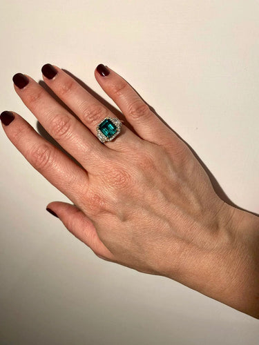 Bague Bague Or Diamants Emeraude 58 Facettes