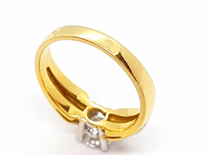 Bague 56 Bague Solitaire Or jaune Diamant 58 Facettes 06326CD