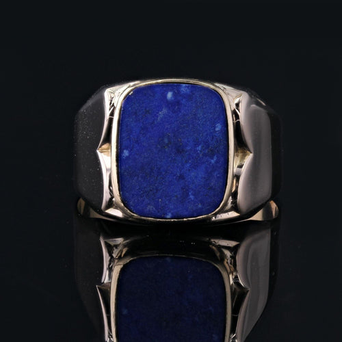 Bague 67 Chevalière lapis lazuli en or jaune 58 Facettes 23-230