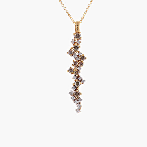Collier Collier or jaune, diamants bruns et blancs 58 Facettes P1L14