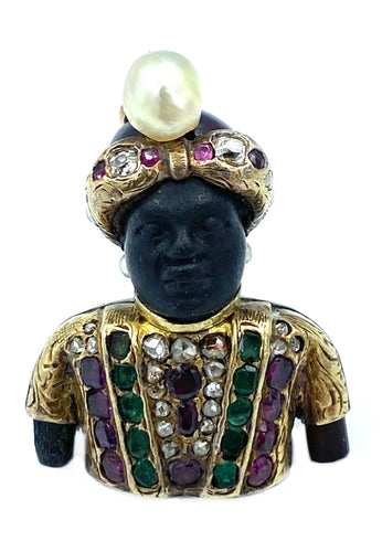 Pendentif Pendentif Maure or, diamants, rubis. 58 Facettes