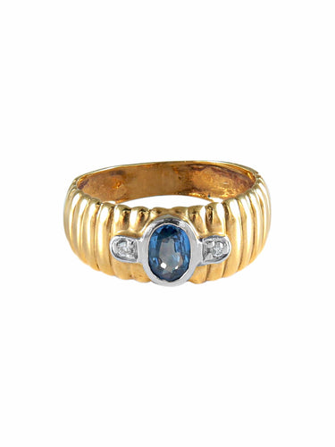 Bague Bague Jonc Godron Saphir 58 Facettes