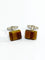 Boutons de manchette Boutons de manchettes Argent Œil de tigre 58 Facettes
