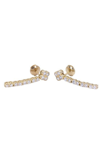 Boucles d'oreilles Boucles d'oreilles pendantes Trèfles Or jaune Diamant 58 Facettes 078241