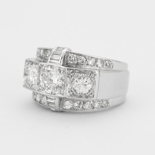 Bague 53 Bague Art Déco Diamants 58 Facettes