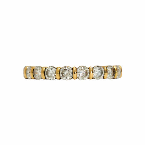 Bague 54 Demi alliance diamants 58 Facettes 1-1078/8