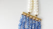 Collier Collier saphir en or jaune, perles de culture 58 Facettes 32164