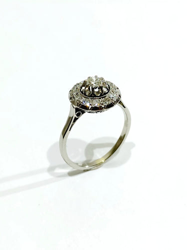 Bague 53 Bague Or Blanc Diamants 58 Facettes
