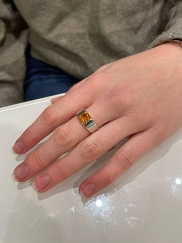 Bague BAGUE MODERNE CITRINE MANDARINE 58 Facettes 045121