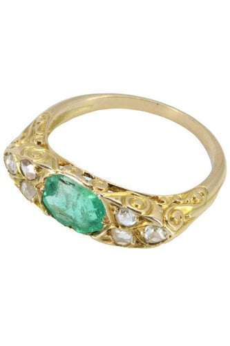 Bague BAGUE ÉMERAUDE ET DIAMANTS NAPOLÉON III 58 Facettes 051841