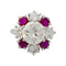 Bague 51 Bague diamant 2,22 carats à entourage diamants et rubis. 58 Facettes 31467