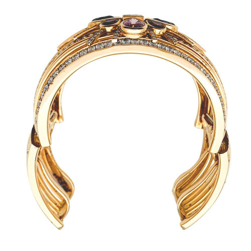 Bracelet Bracelet Manchette Chanel "San Marco" or rose, diamants et spinelles. 58 Facettes 31122